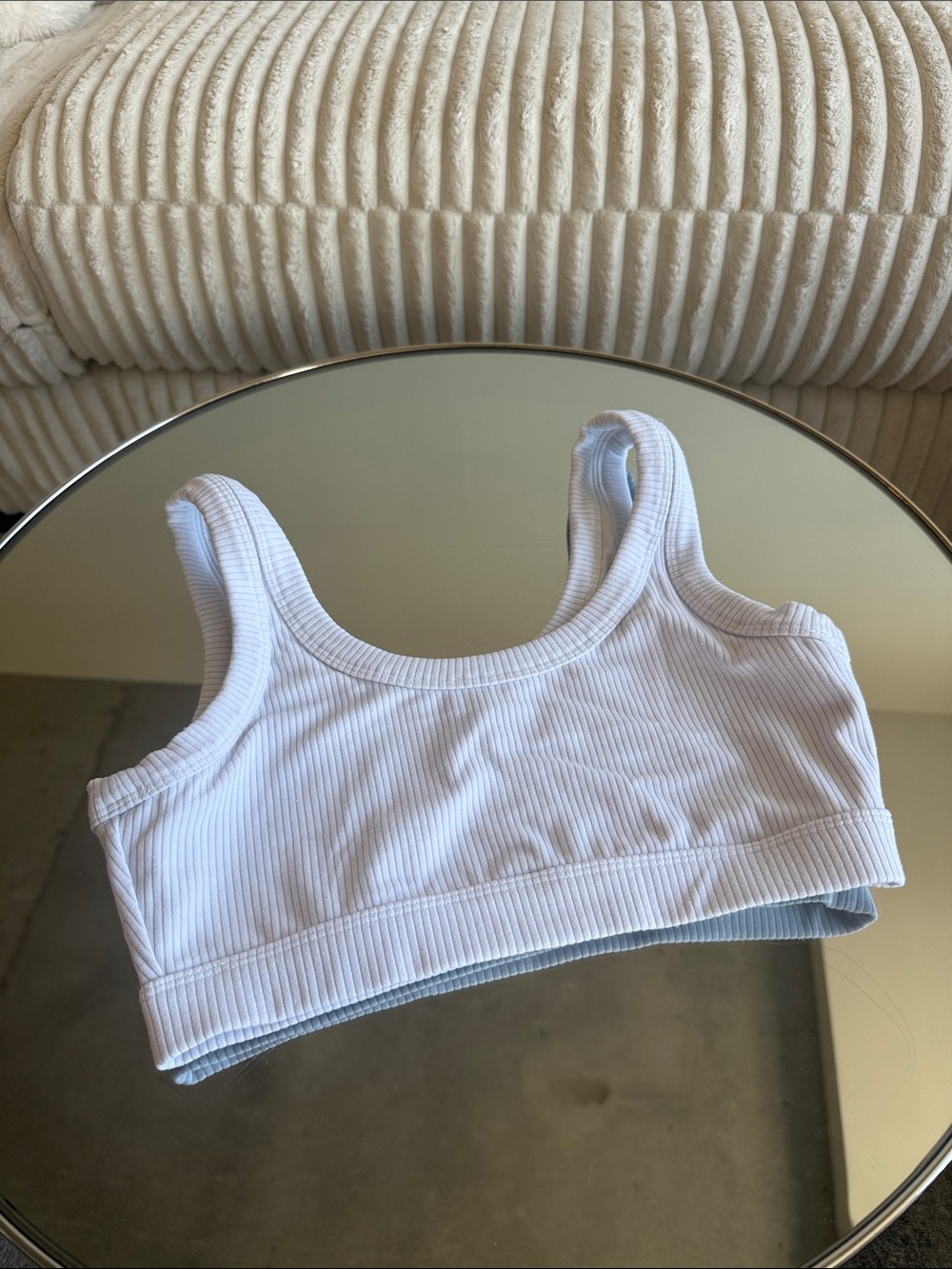 ALO Yoga Ribbed Tank Bralette in White